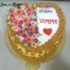 Eggless Pineapple Cake with Basket weave Design